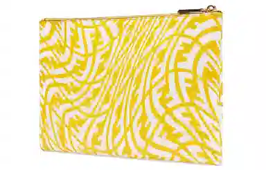 Fendi Medium Canvas Clutch Yellow