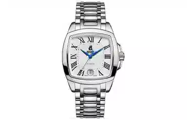 ERNEST BOREL Legend Series Automatic Square Business Watch 37mm White Dial Stainless Steel