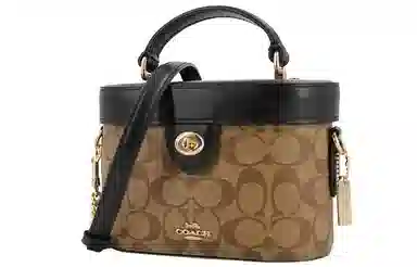 COACH Kay 20 Box Bag Small Black Brown Logo