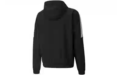 Puma Logo Print Hoodie Jacket Black