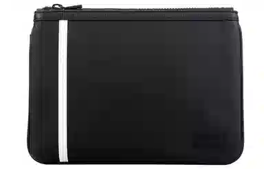 Bally Black White Stripe Clutch