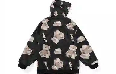bt Bear Print Hoodie Jacket