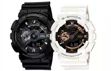 CASIO G-SHOCK GA-110-1BDR+GA-110RG-7A