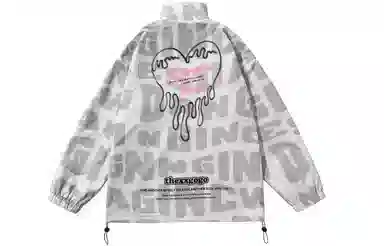 XXGOGO Letter Print Heart Jacket