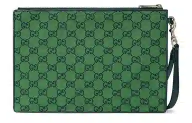 Gucci Logo Leather Wristlet