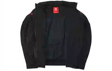 中国李宁 巴黎时装周走秀系列 宽松休闲可收纳帽夹克外套 情侣款 标准黑