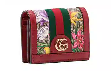 Gucci Floral Logo Stripe Wallet
