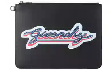 Givenchy Logo Leather Clutch Black
