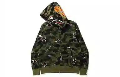 A BATHING APE Shark Camo Full Zip Hoodie