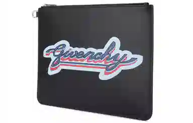 Givenchy Logo Leather Clutch Black