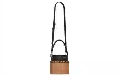 Saint Laurent Bucket Bag Natural Linen Black