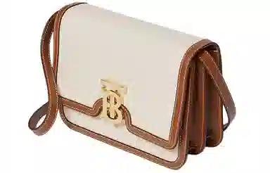 Burberry TB Metal Buckle Messenger Bag Small Natural Malt Brown