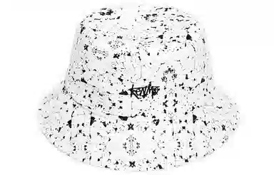 肯默 纯棉渔夫帽 抽象潮流印花 防晒遮阳帽 男女同款 黑色/白色/紫色