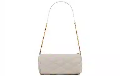 Saint Laurent Logo Chain Mini Cylinder Bag White