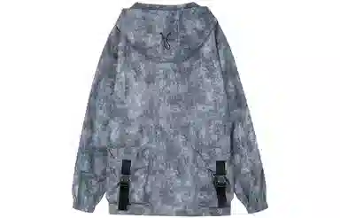 Boy London SS21 Woven Drawstring Hoodie Silver Gray