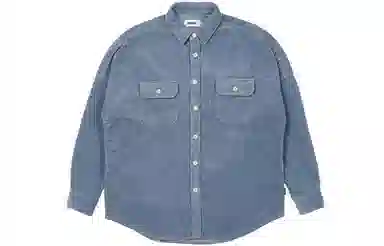 PALACE Washed Drop Shoulder Cord Shirt Dusty Blue FW21