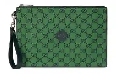 Gucci Logo Leather Wristlet