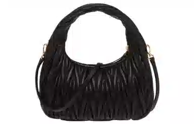 Miu Miu Matelassé Hobo Bag Black