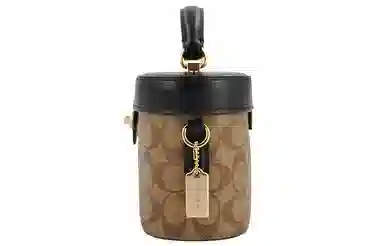 COACH Kay 20 Box Bag Small Black Brown Logo