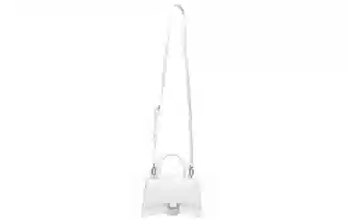 Balenciaga Hourglass Small White Croc Leather Bag