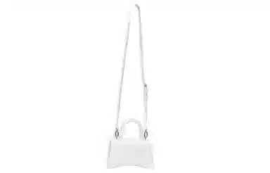 Balenciaga Hourglass Small White Croc Leather Bag