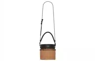 Saint Laurent Bucket Bag Natural Linen Black