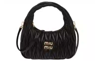 Miu Miu Matelassé Hobo Bag Black