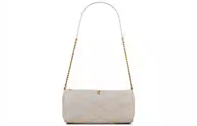 Saint Laurent Logo Chain Mini Cylinder Bag White