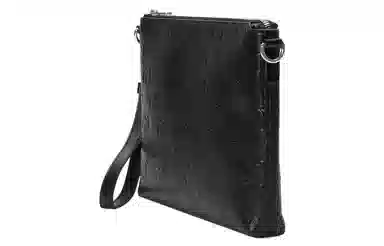 Gucci Leather Messenger Clutch Black