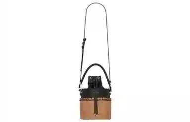 Saint Laurent Bucket Bag Natural Linen Black