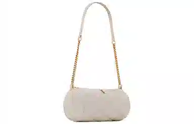 Saint Laurent Logo Chain Mini Cylinder Bag White