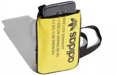 adidas Originals Pouch Glossy Leather Logo Shoulder Bag Yellow