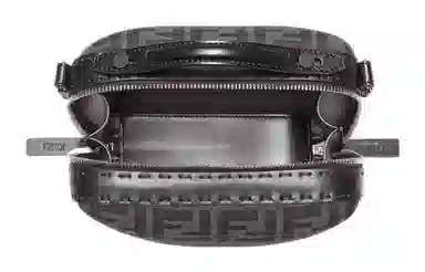 Fendi Logo Canvas Mini Shoulder Bag Gray