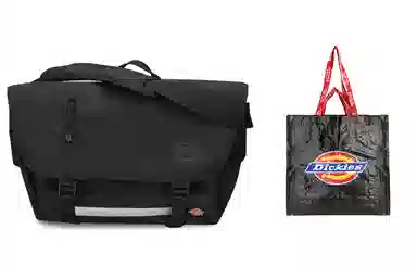Dickies 3M Reflective Logo Messenger Bag Black