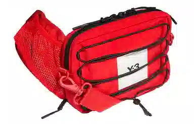 Y-3 Logo Drawstring Waist Bag Red