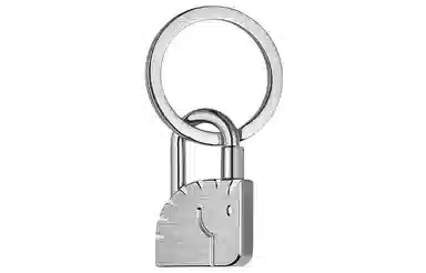 Hermes Silver Horse Head Lock Keychain