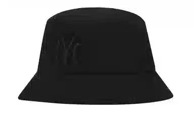 MLB Embroidered Logo Cotton Bucket Hat Black