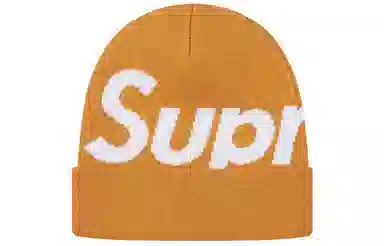 Supreme Big Logo Beanie Yellow