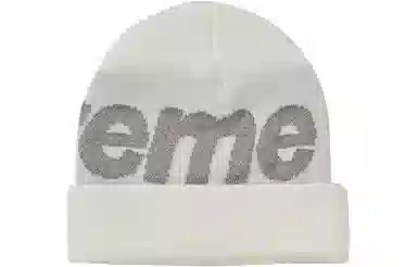 Supreme Supreme FW18 Big Logo Beanie White 3M logo