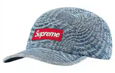 Supreme Week 18 Circles Jacquard Denim Camp Cap