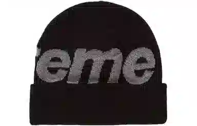 Supreme Supreme FW18 Big Logo Beanie Black 3Mlogo