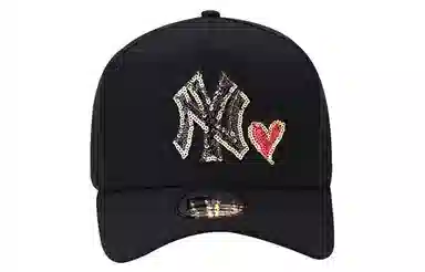 New Era Sequin Heart Black Cap