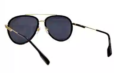 Burberry B. Stripe Polarized Aviator Sunglasses