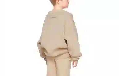 Fear of God Essentials FW21 Kids BeigeLinen Pullover Sweater Logo