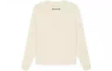 Fear of God Essentials SS21 Kids Long Sleeve Tee ButtercreamCream LogoT