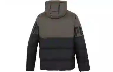 Puma Logo Patch Down Jacket Hoodie Black