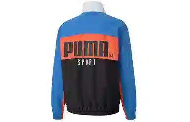 Puma Logo Colorblock Jacket Blue