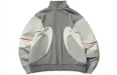 中国李宁 运动时尚系列 撞色针织运动立领夹克 女款 灰色