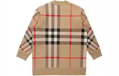 Burberry Check Jacquard Wool Knit Sweater