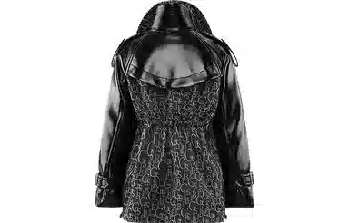 波司登 暗黑拼接机车夹克鹅绒字母翻领羽绒服 女款